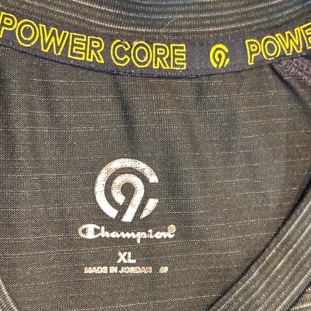 Champion C9 Power Core Mens XL Black Striped‎ Performance T-Shirt 041-02-7117 - Picture 3 of 8